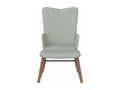 Rocking chair with footrest, light grey velvet, UQAL16570