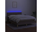 Upholstered bed base with mattress and LED lighting Boisona 140x190 cm Fabric KWKW81319
