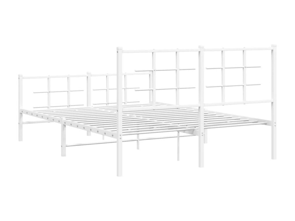 Metal bed frame without mattress and white bed legs 140x190 cm NOWR30992