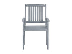 Garden chairs and cushions, set of 8, Boisona solid wood, Grey HVMZ27842