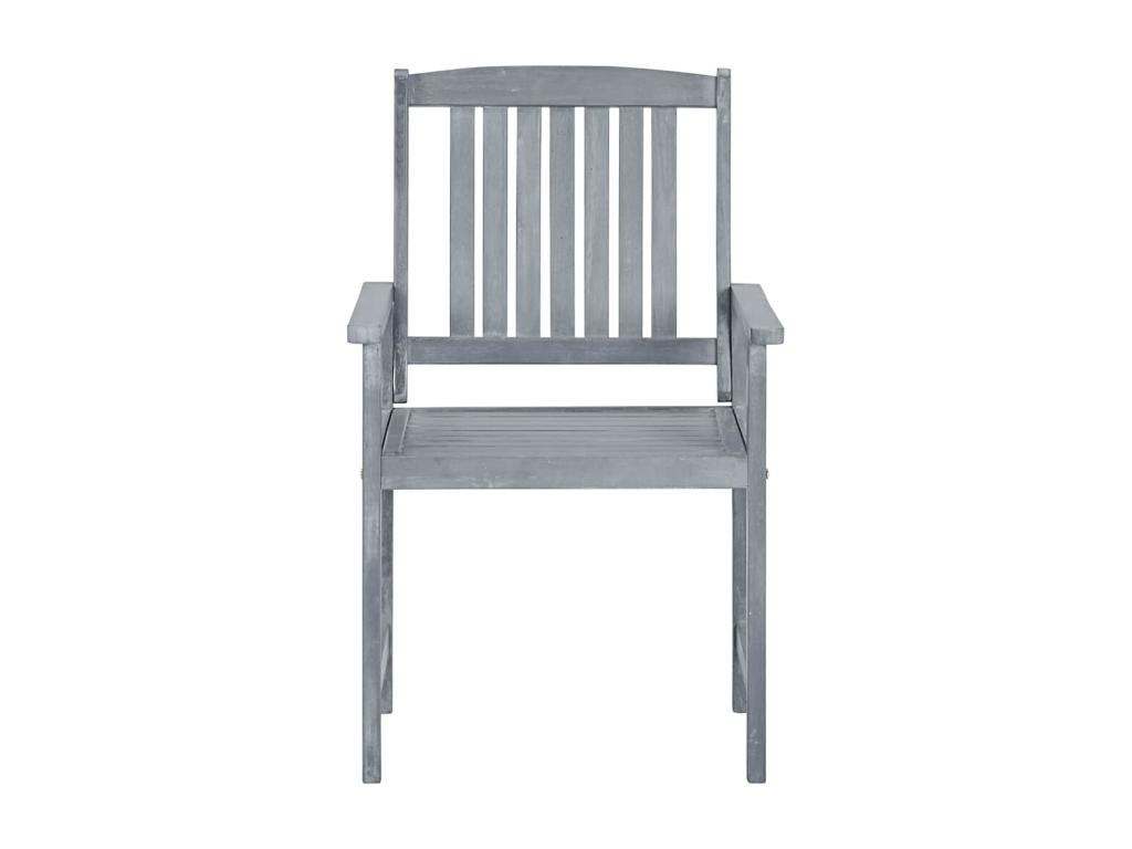 Garden chairs and cushions, set of 8, Boisona solid wood, Grey HVMZ27842