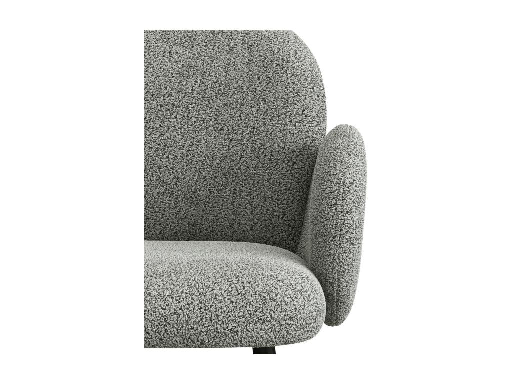 Nobellea Chair in Ash Grey Bouclé Fabric with Black Metal Legs x2 ULGS25837