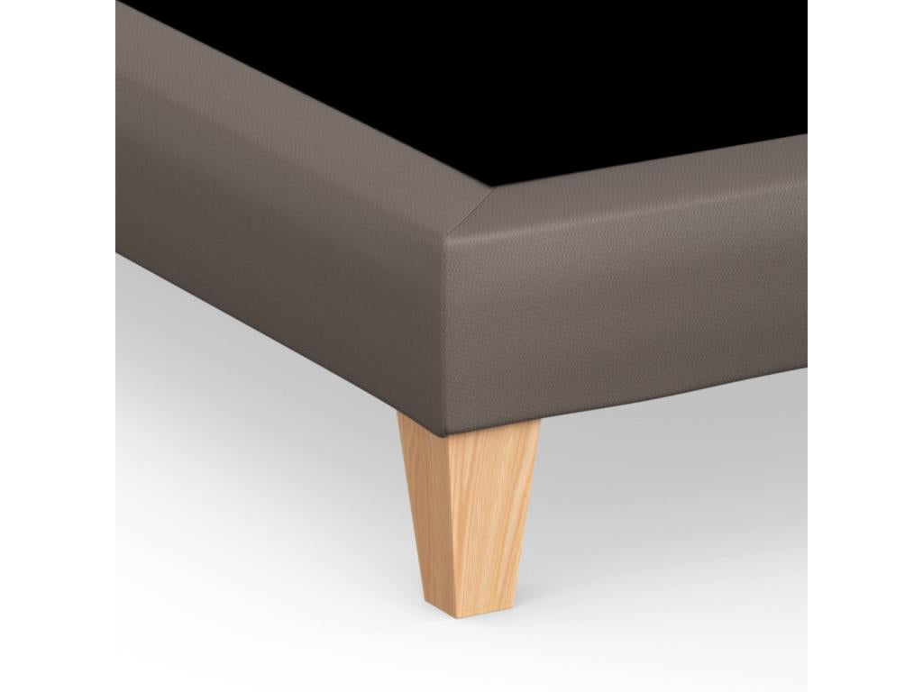 Decorative cocoa faux leather bed base - Nobellea 90x190 YYDZ91954
