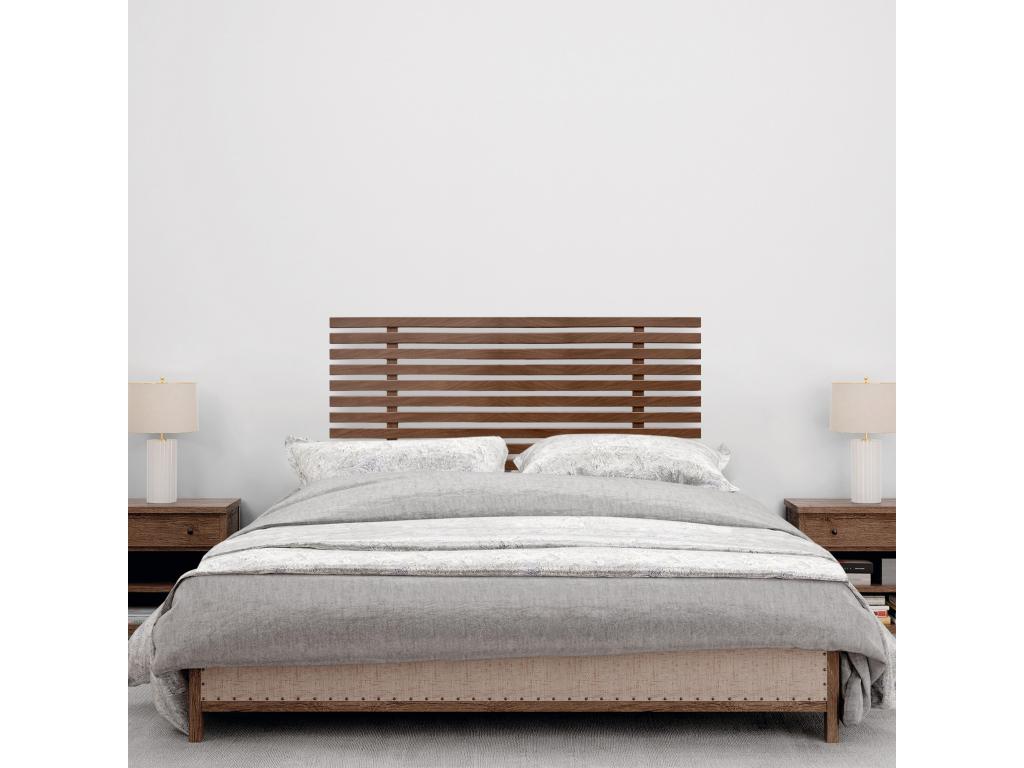 Nobellea Recycled Wood Headboard, Japanese Style, with Legs, 110x115cm, Fits 110cm Beds - Walnut Wood OBTJ47615