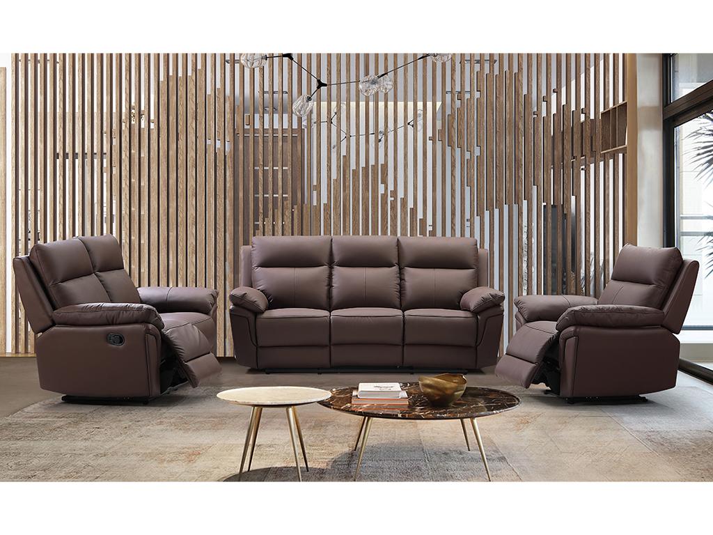 3-seater buffalo leather sofa - Brown MTMO05822