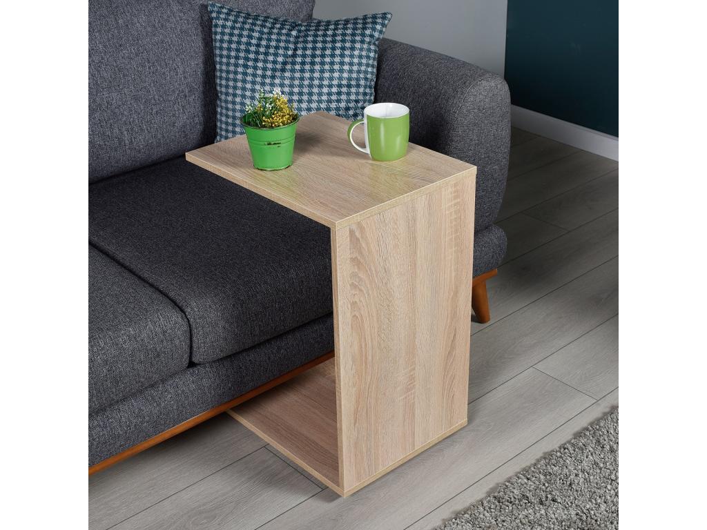 Boisona oak-colored wooden side table - W- 45 x D- 35 x H- 65 cm HHJS27268