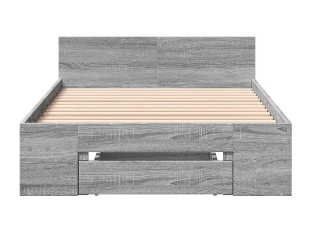 Nobellea grey bed frame and drawer 90x200 cm engineered wood ZUUW45016