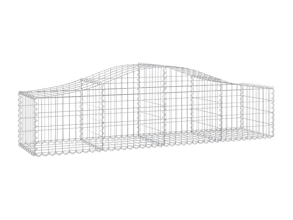 Arched gabion baskets, 14 pieces, 200x50x40/60 cm, galvanized iron, NAUE49463