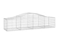 Arched gabion baskets, 14 pieces, 200x50x40/60 cm, galvanized iron, NAUE49463
