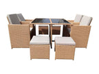 Boisona WOCW19466 8-seater garden furniture set in natural woven resin