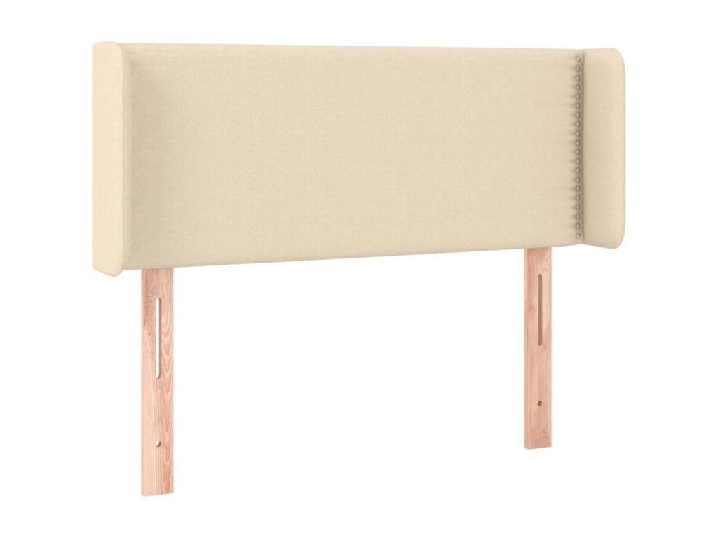 Headboard with wings, Cream, 93x16x78/88 cm, Fabric MUWE42517
