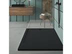 Black shower tray with slate finish, Nobellea colored drain cover - 150x70 cm JDUF03166