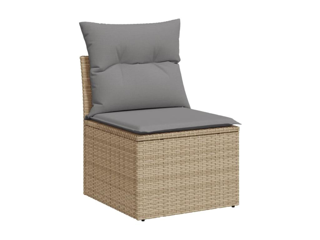 13-piece beige resin wicker garden furniture set with cushions DTRW69263