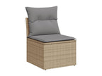 13-piece beige resin wicker garden furniture set with cushions DTRW69263