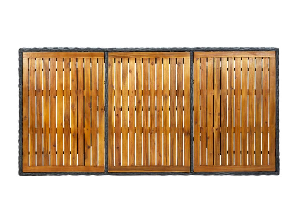 Boisona - Dark Grey Garden Table, Woven Resin and Wood by Boisona TTRI99663