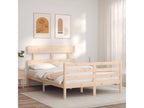 Bed frame with headboard, small double bed, solid wood YZZZ48150