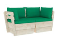2-seater pallet garden sofa with cushions, spruce wood NEVU18101