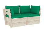 2-seater pallet garden sofa with cushions, spruce wood NEVU18101