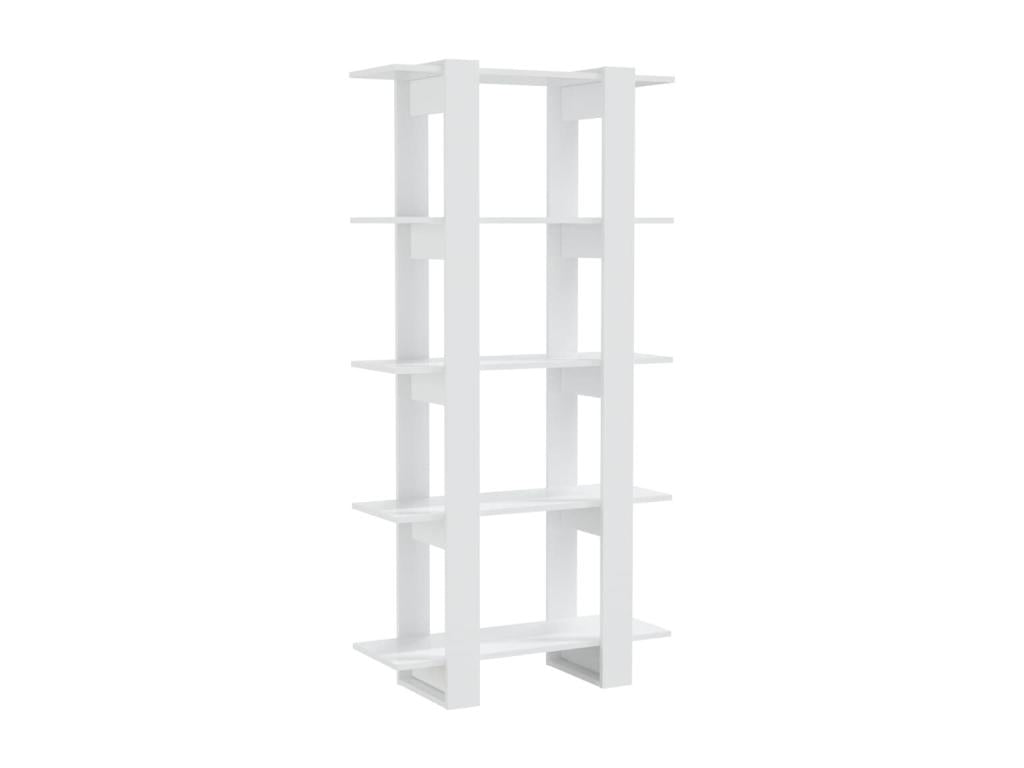 Bookshelf/Room Divider, Glossy White, 80x30x160 cm, JPYS56223