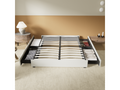 140x200 cm bed with drawers, wooden slatted base, white fabric frame XIYJ88352