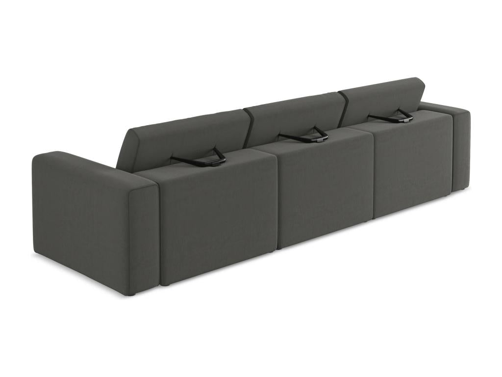 4-seater modular sofa in Nobellea - steel - Nobellea LFJS85853