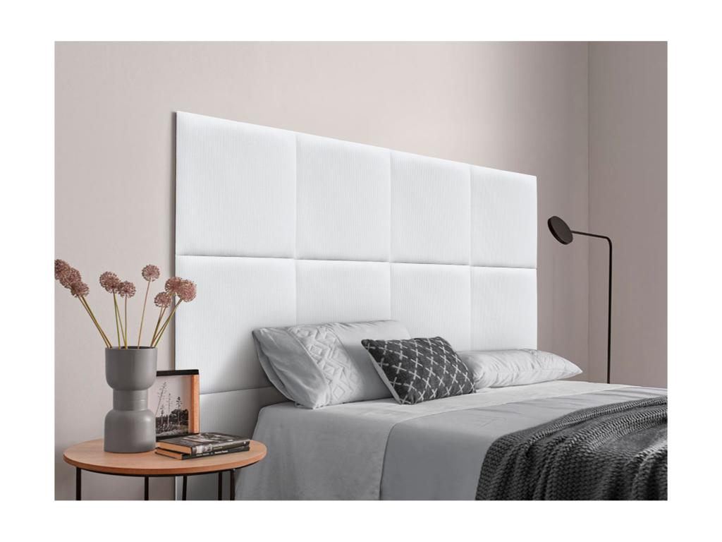 Boisona Upholstered Headboard in High-Quality Corduroy, Boisona Interior composed of interchangeable self-adhesive panels, white, 80 cm KMSH02192