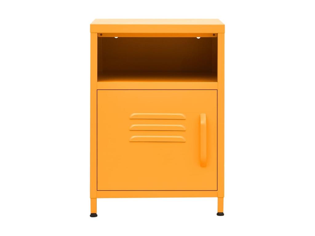 Bedside tables, 2 pcs, Mustard Yellow, 35x35x51 cm, Steel, AFPN14280