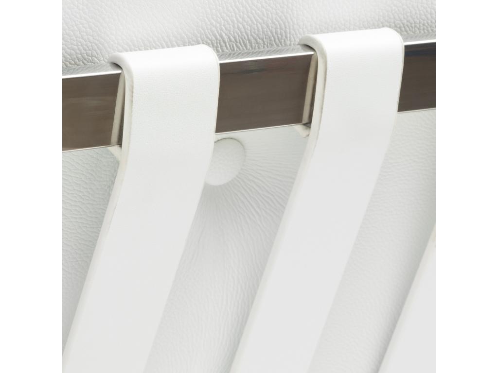 Nobellea ASDY45532 2-seater designer sofa in white tufted faux leather