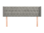 Headboard with wings, light grey, 163x16x78-88 cm, velvet, NWLN61411