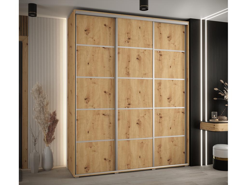 Nobellea 4 Sliding Door Wardrobe 235.2/200/45 3 Doors Nobellea/Silver EYLJ01398