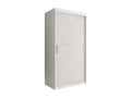 Boisona 246 White Marble Wardrobe - Matte White 200x100x62cm Sliding Wardrobe Doors AYOR94870