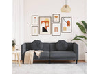 3-seater sofa with cushions, dark grey velvet HWDG57257