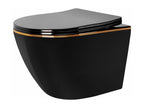 Suspended Toilet Bowl Boisona Mini Rimles Hard/Flat/Zm Czarno-Gold DMOY46182
