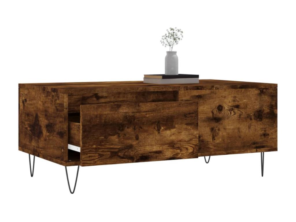 Smoked Oak Coffee Table 90x50x36.5 Engineered Wood MKBX61292