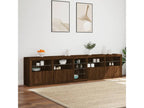 Buffet with LED lighting, brown oak, 283x37x67 cm, FSVI76310