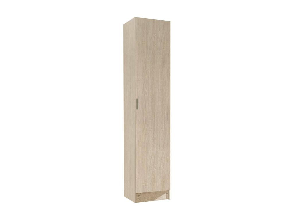 Multipurpose cabinet, auxiliary cabinet with 1 door, shoe cabinet with shelves, vertical shoe rack, 37x37x180 cm, oak, KUFD10907
