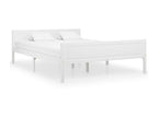 Solid Pine Wood Bed, White, 120x200 WFLW07803