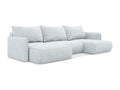 Convertible panoramic corner sofa in chenille fabric - light blue - Nobellea VSDH33600