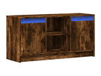 TV stand with LED lighting, smoked oak, 100x34x50 cm, engineered wood, PWHB22971