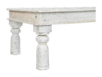 Rectangular coffee table/living room table in carved white wood - length 150 x depth 76 x height 48 cm NKWR58864