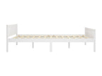 Solid Pine Wood Bed, White, 120x200 WFLW07803