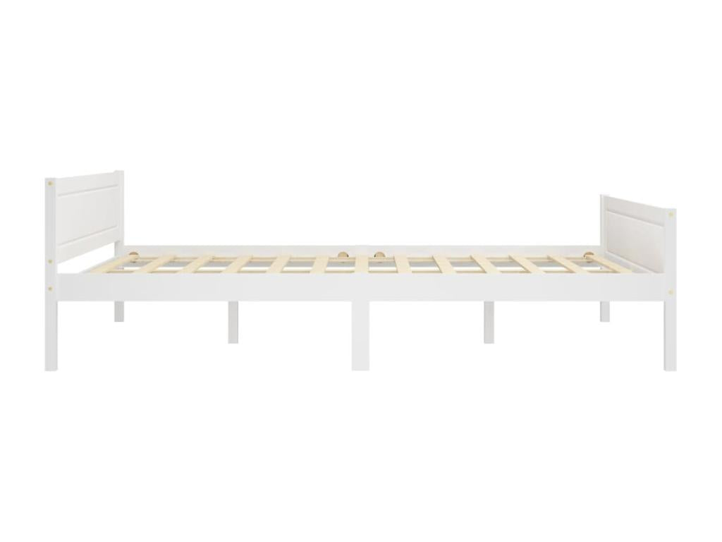 Solid Pine Wood Bed, White, 120x200 WFLW07803