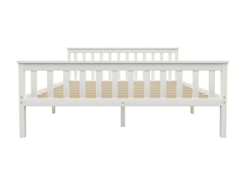 White Bed Solid Pine Wood 160x200 3 FWJS91251