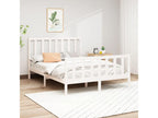 Bed frame White Solid pine wood 120x200 cm EYMU39630