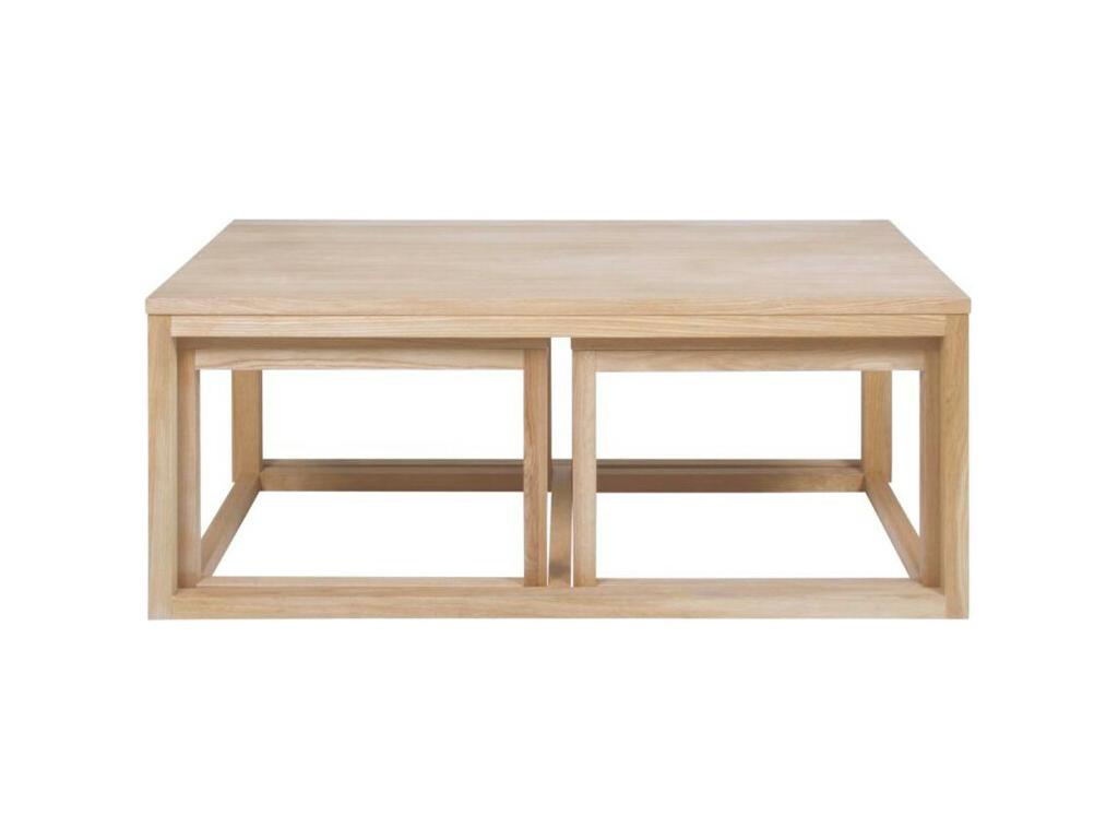 Set of 3 rectangular nesting coffee tables in wood Boisona AYOA19726