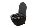 Suspended Toilet Bowl Boisona Mini Rimles Hard/Flat/Zm Czarno-Gold DMOY46182