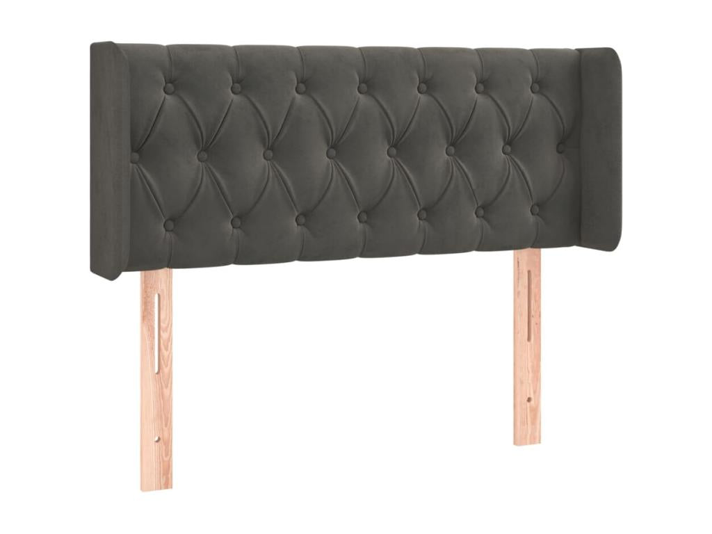 Headboard with wings, Dark Grey, 103x16x78-88 cm, Velvet, AYRQ96573