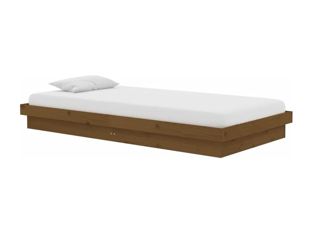 Honey Brown Solid Wood Bed Frame 100x200 cm MPGR03279