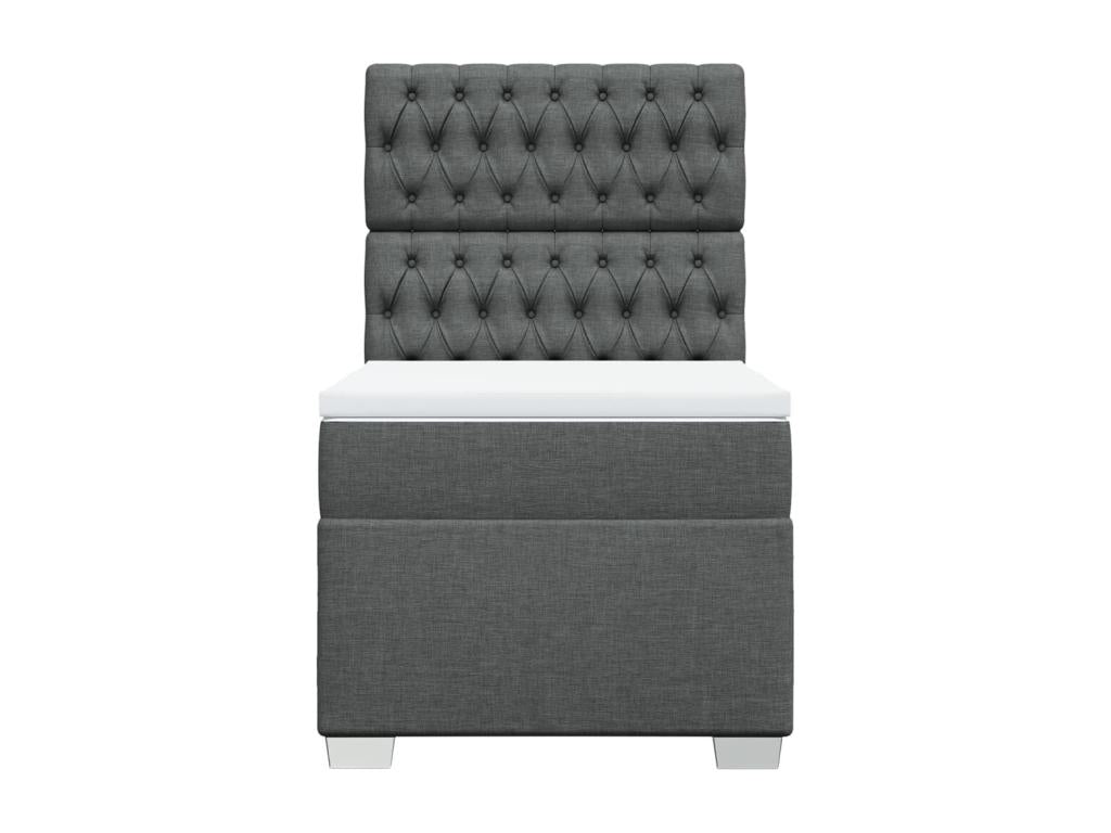 Boisona bed base with mattress, dark grey, 80x200 cm, fabric KZMG34765
