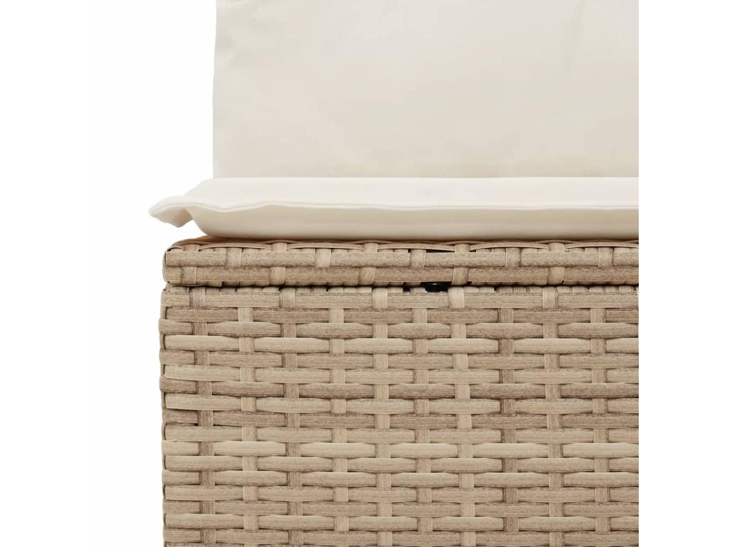 11-piece garden furniture set with beige resin wicker cushions JDHQ08987